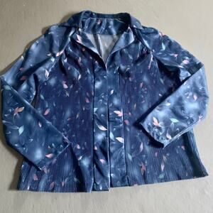 Vintage Pleated Sheer Collared Cardigan Jacket Womens M/L